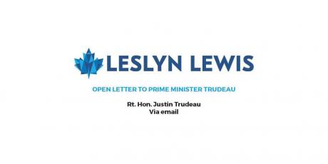 Leslyn Lewis to Justin Trudeau
